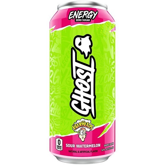 Ghost Warheads Sour Watermelon Energy Drink RTD No Sugar Gluten Free Vegan 473ml