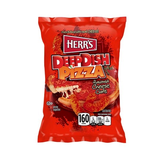 Herr's Herrs Deep Dish Pizza Cheese Curls Gluten Free 198g