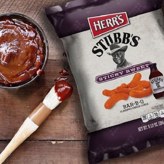 Herr's Herrs Stubbs Sticky Sweet BBQ Cheese Curls Gluten Free 184g