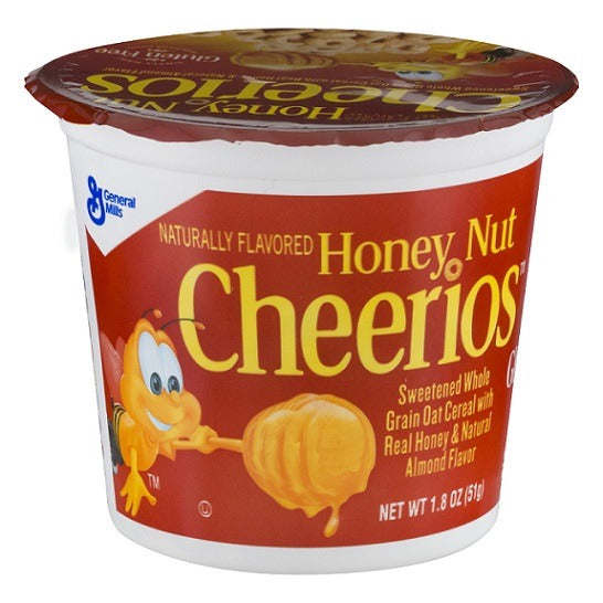 General Mills Cheerios Honey Nut Breakfast Cereal Gluten Free Bowl 51g