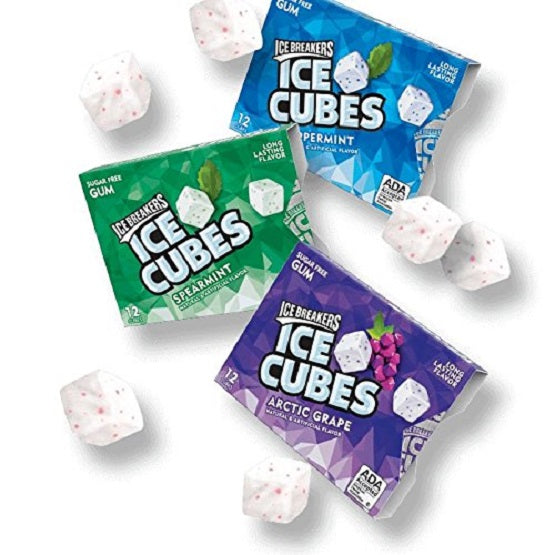 Ice Breakers Cubes Peppermint Sugar Free Gum 12 Cubes