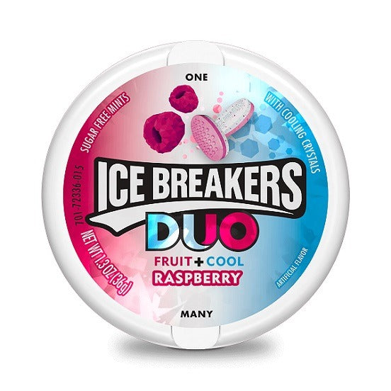 Ice Breakers Duo Fruit and Cool Raspberry Flavour Mints Sugar Free 36g Container