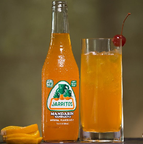 Jarritos Mandarin Flavoured Soda Soft Drink 370ml Glass Bottle