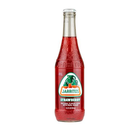 Jarritos Strawberry Flavoured Soda Soft Drink 370ml Glass Bottle