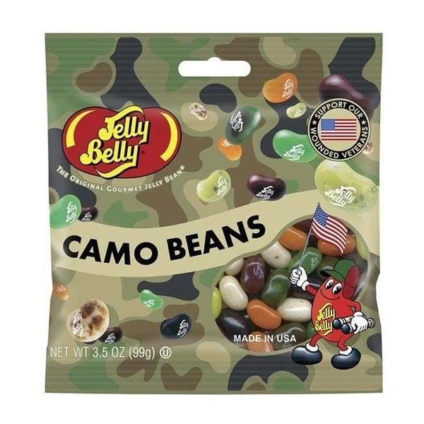 Jelly Belly Camo Beans Flavoured Jelly Beans Gluten Free 99g Packet