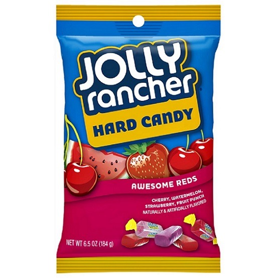 Jolly Rancher Hard Candy Awesome Reds Mix Strawberry Cherry Watermelon Fruit Punch 184g Bag