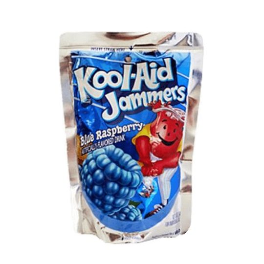 Kool Aid Jammers Blue Raspberry Ready-to-Drink Soft Drink Pouch Single Serve 177ml