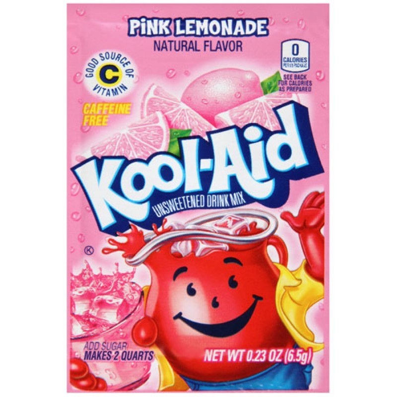 Kool Aid Unsweetened Drink Mix Pink Lemonade Flavour 6.5g Packet