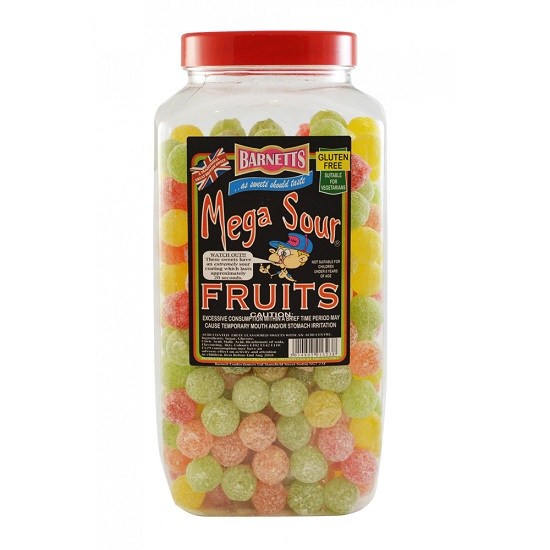 Barnetts Mega Sour Fruits Flavoured Sour Balls Hard Candy Gluten Free TikTok Trend 150g