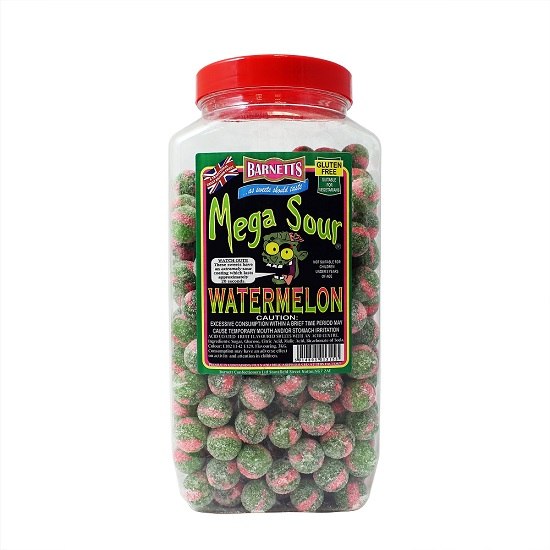 Barnetts Mega Sour Watermelon Flavoured Sour Balls Hard Candy Gluten Free TikTok Trend 100g