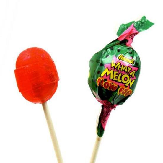 Charms Blow Pops What A Melon Watermelon Flavour Lolly Pop Lollipop with Bubble Gum Centre 18g