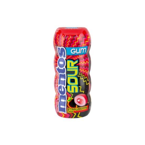 Mentos Pure Fresh Sugar Free Sour Strawberry Bubble Chewing Gum Bottle 30g