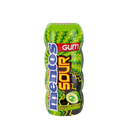 Mentos Pure Fresh Sugar Free Sour Green Apple Bubble Chewing Gum Bottle 30g