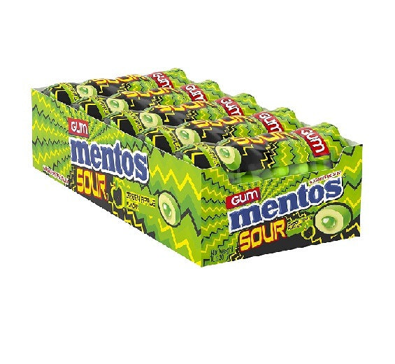 Mentos Pure Fresh Sugar Free Sour Green Apple Bubble Chewing Gum Bottle 30g