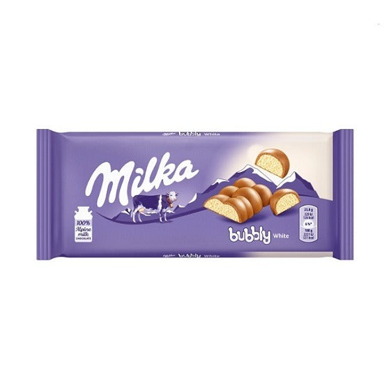 Milka Bubbly White and Milk Chocolate Bar Block 95g