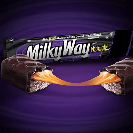 Milky Way Midnight Dark Chocolate Nougat Caramel Bar 49g