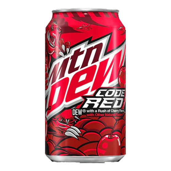 Mountain Dew Code Red Cherry Soda Soft Drink Can 355ml