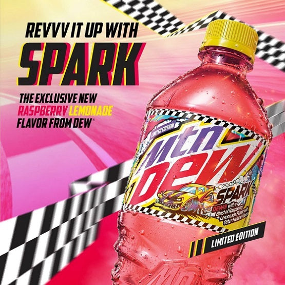 Mountain Dew Spark Raspberry Lemonade Soda Soft Drink Limited Edition 355ml