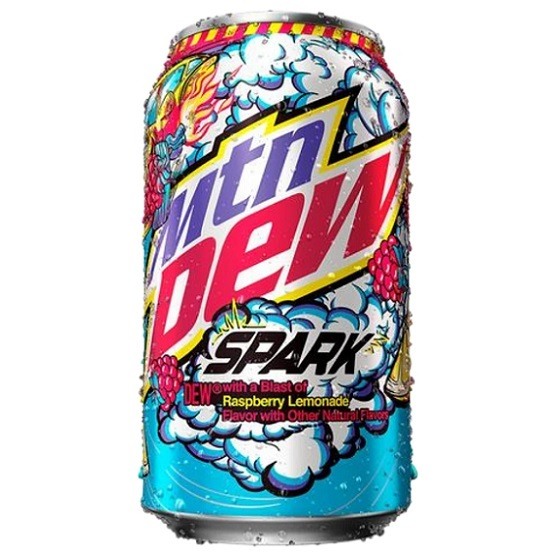 Mountain Dew Spark Raspberry Lemonade Soda Soft Drink Limited Edition 355ml