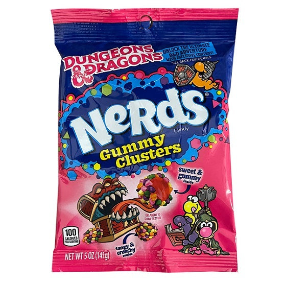 Nerds Rainbow Gummy Clusters Tangy and Crunchy Outside Sweet and Gummy Inside 141g Peg Bag