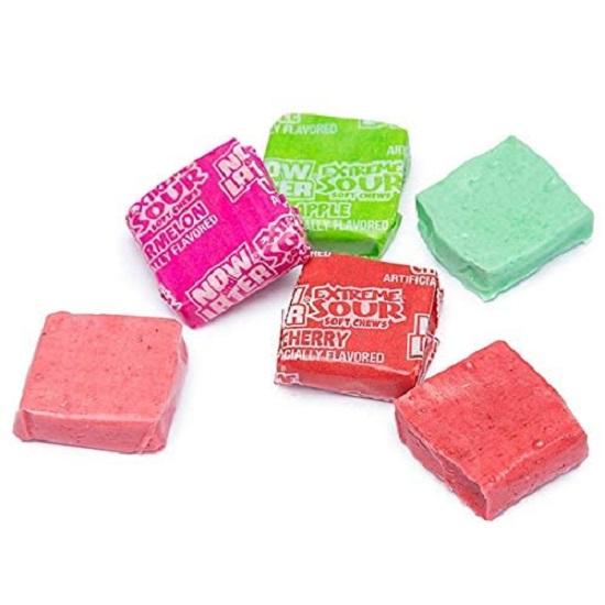 Now and Later The Longer Lasting Chew Extreme Sour Mixed Fruit Chews Taffy Candy 69g BBD:30/4/24