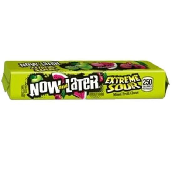 Now and Later The Longer Lasting Chew Extreme Sour Mixed Fruit Chews Taffy Candy 69g