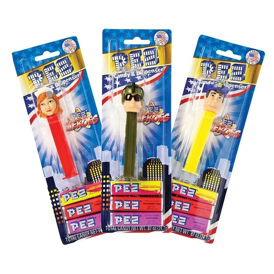 USA Heroes Limited Edition Fireman Soldier Nurse Policeman Dispensers Gluten Free 24.7g
