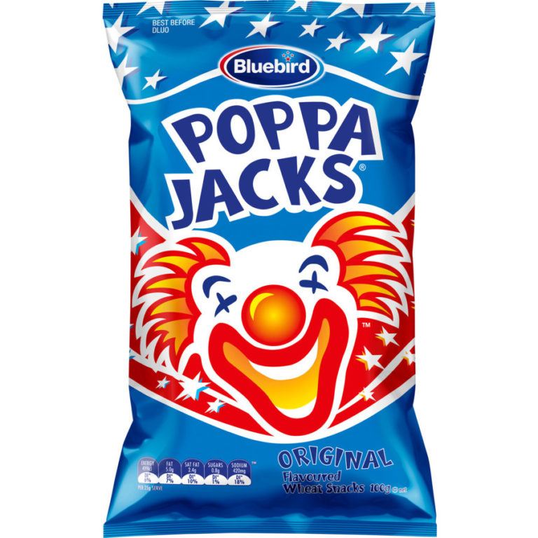 New Zealand Bluebird Poppa Jacks Original Flavoured Wheat Snacks Chips 100g