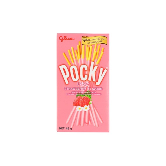 Pocky Japanese Strawberry Flavour Biscuit Sticks 45g