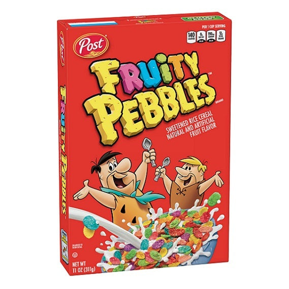 Post Fruity Pebbles Gluten Free Sweetened Rice Breakfast Cereal 311g