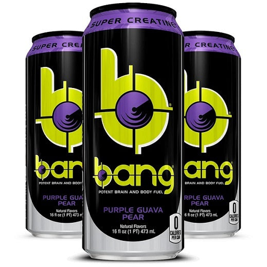 Bang Energy Drink Purple Guava Pear RTD No Sugar No Carbs GF 473ml
