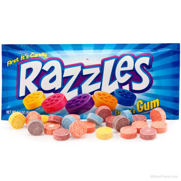 Razzles First It's Candy Then It's Gum Original Flavour 40g Packet