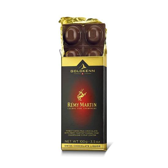 Goldkenn Remy Martin Cognac Finest Swiss Milk Chocolate with Syrup Centre 100g