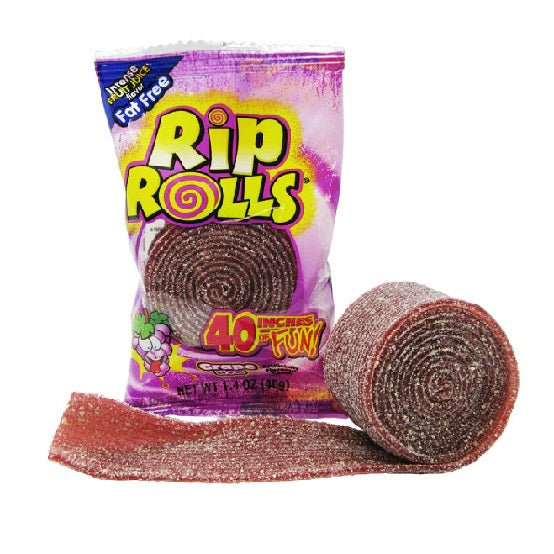Rip Rolls Grape 40 inches of Tape Candy 40g – The Lolly Barn
