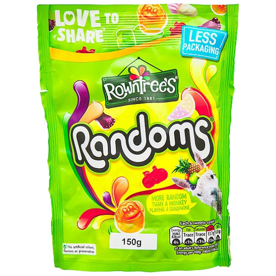 Rowntrees UK Randoms Chewy Fruity Gummy Candy 150g