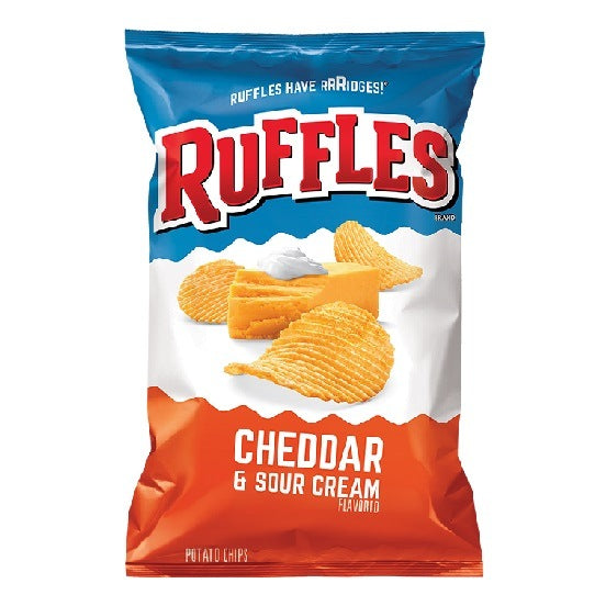 Frito Lays Ruffles Cheddar and Sour Cream Potato Crisps Chips 184.2g