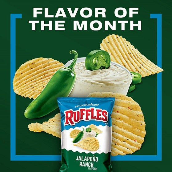 Ruffles Jalapeño Ranch Potato Crisps Chips 184.2g