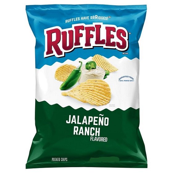 Ruffles Jalapeño Ranch Potato Crisps Chips 184.2g