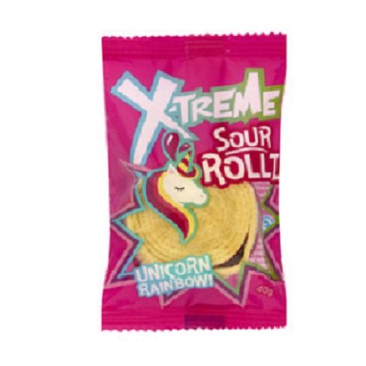 Xtreme Unicorn Rainbow Sour Rollz Straps Strawberry 40g
