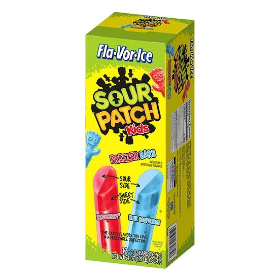 Sour Patch Kids Freezer Pops Ice Pops Ice Blocks Popsicles Gluten Free 12 Pack 680.4g