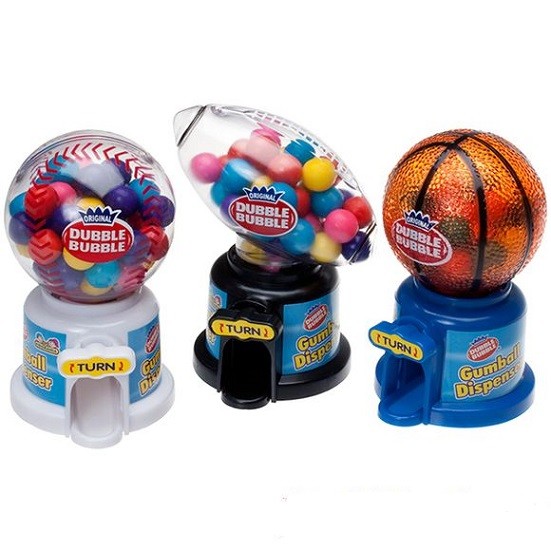 Hot Sports Dubble Bubble Gum Ball Machine Dispenser 40g
