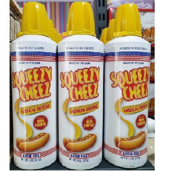 Squeezy Cheez American Cheddar Cheese In A Can Gluten Free 227g