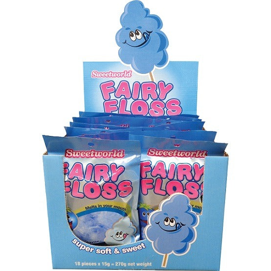 Sweetworld Blueberry Flavoured Fairy Floss Cotton Candy 15g