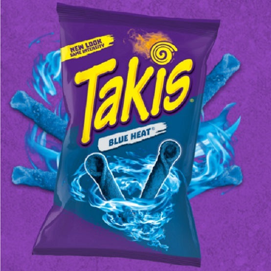 Takis Blue Heat Tortilla Crisps Corn Chips Snack 92.3g Bag