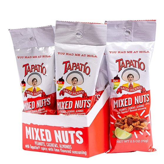 Tapatio Spicy Mixed Nuts With Lime Peanuts Cashews Almonds 70g