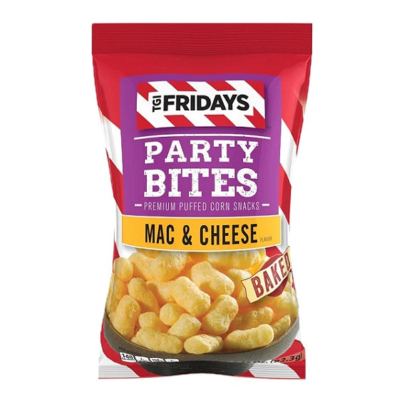 TGI Fridays Mac N Cheese Party Bites Baked Crisps Chips Snack 92g