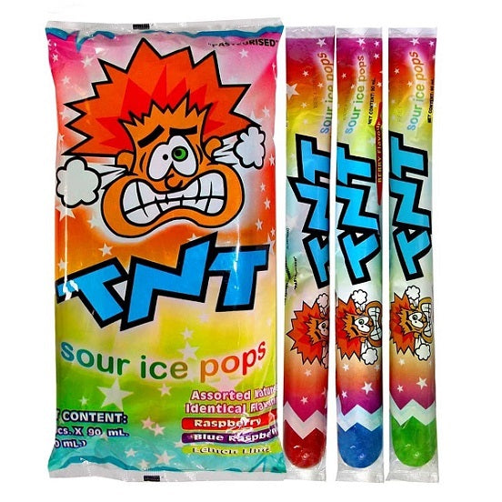 TNT Sour Ice Pops Ice Blocks Freezer Pops Popsicles Treats Blue Raspbe ...