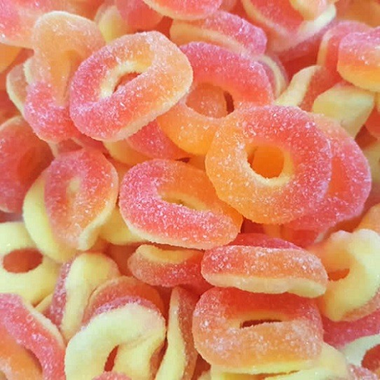 Trolli Gummy Gummi Sour Peach Rings Gluten Free 100g bag