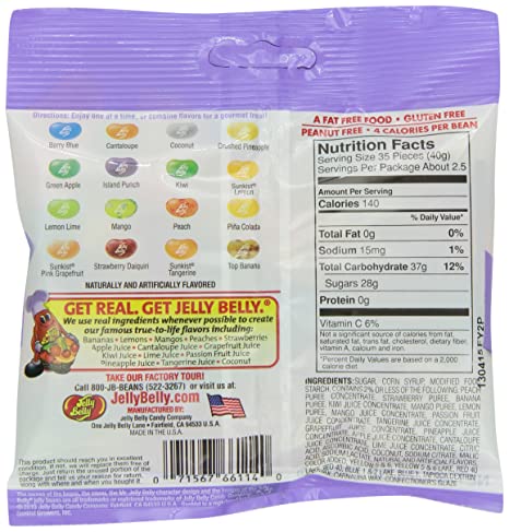 Jelly Belly Tropical Mix Flavoured Jelly Beans 99g Packet