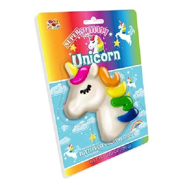 Super Gummy Unicorn Tutti Frutti Flavour Gummi Lolly 150g
